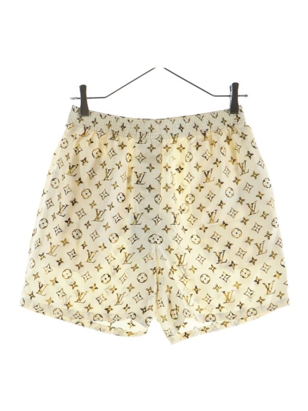 Louis Vuitton Monogram Silk Shorts Ivory Yellow